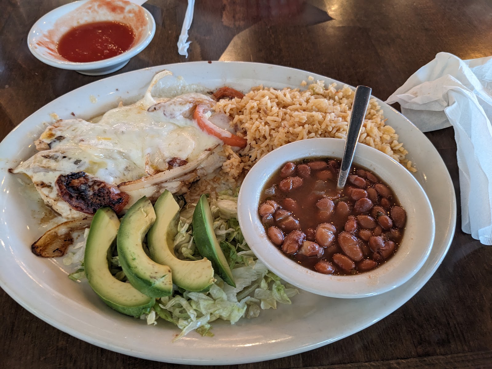 Mexican entree plate at Garcia's